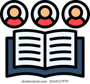 Study Group Icon Lineal Color Vector Illustration