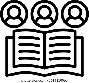 Study Group Icon Outline Vector Illustration