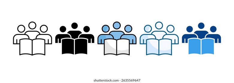 Study Group Icon Set Multiple Style Collection