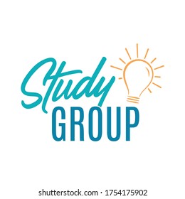 Study Group Idea Lightbulb, Small Group, Bible Study, Logo Vector Illustration Background Banner