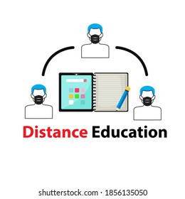 study group keep distance icon. vector illustration