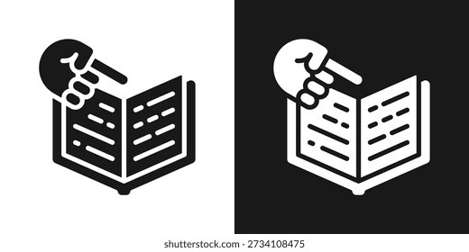 Study Guide Icon In Black And White Glyph Style
