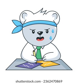 Study hard concept sticker in flat style 