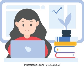 Study At Home, College Entrance Exam Preparation, Flat Design