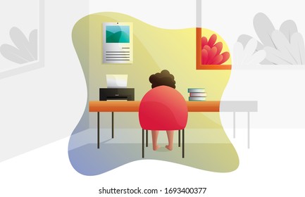 Study at Home Concept Illustration