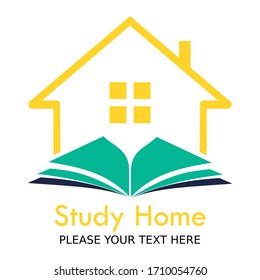 Study home design template illustration. there arae home and book. this is good for education 