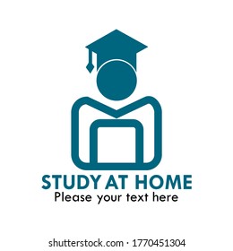 Study at home logo design template illustration