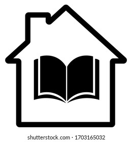Studie zu Hause Symbol einzeln auf weißem Hintergrund