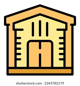 Study house icon outline vector. Institute club. University building color flat