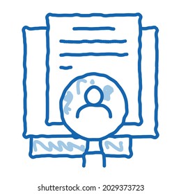 study of human documents sketch icon vector. Hand drawn blue doodle line art study of human documents sign. isolated symbol illustration