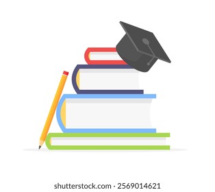 Study icon. Books icon. Flat style. Vector icons.