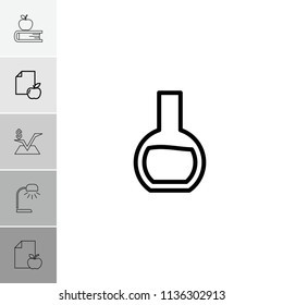Study icon. collection of 6 study outline icons such as paper and apple, test tube, mathematical square, table lamp. editable study icons for web and mobile.