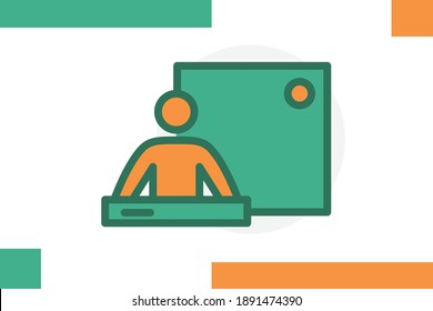 Study Symbol farbige Linie Symbol. Schulsymbol. Qualitativ hochwertige isolierte Bildungswerkzeuge Element Symbole für Bildung, Online-Bildung, Online-Lernen, lernen zu denken. 