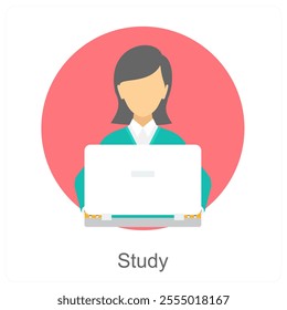 Study and study icon concept