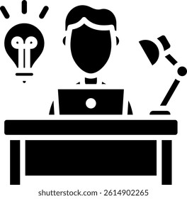 Study Icon Glyph Vector Illustration