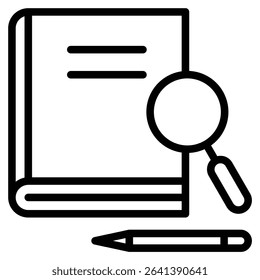 Study Icon Line Vector Illustration