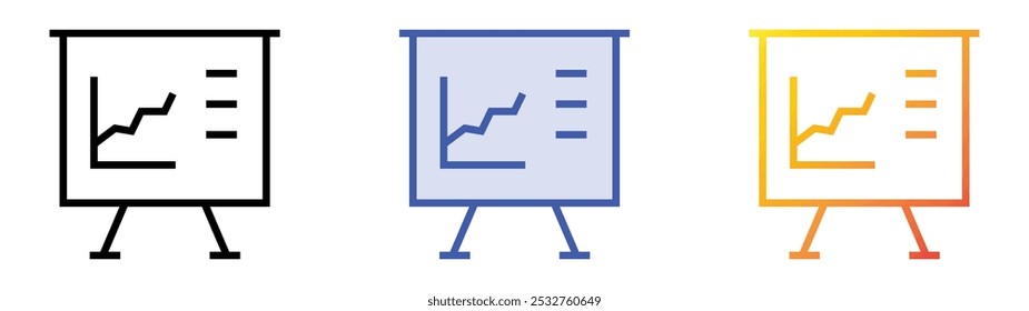 study icon. Linear, Blue Fill and Gradient Style Design Isolated On White Background