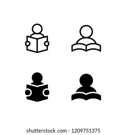 Study Icon Logo Vector Symbol. Reading Icon