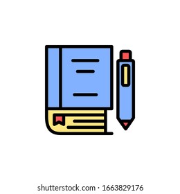 study icon. online learning icon. perfect for application, web, logo and presentation template. icon design filled line style