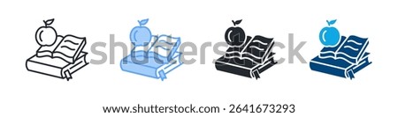 Study Icon Set Multiple Style. Design In Outline, Blue, Glyph, Dualtone