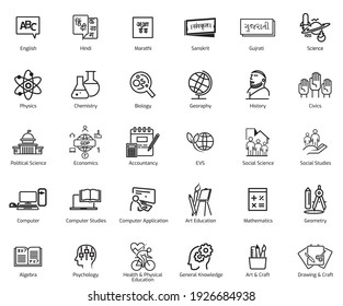 STUDY ICON SET - SUBJECTS ICONS