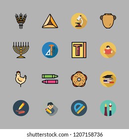 study icon set. vector set about student, microscope, reading and library icons set.