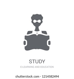 Study icon. Trendy Study logo concept on white background from E-learning and education collection. Suitable for use on web apps, mobile apps and print media.