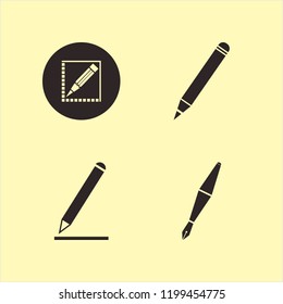 study icon. study vector icons set pencil and fountain pen