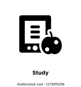 Study icon vector isolated on white background, logo concept of Study sign on transparent background, filled black symbol