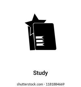 Study icon vector isolated on white background, logo concept of Study sign on transparent background, filled black symbol