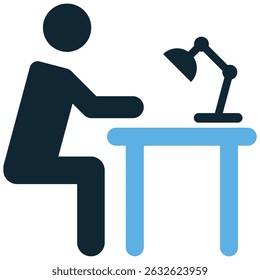 Study icon vector for learning activity, academic preparation, and education visuals. Ideal for school apps, student work graphics, and e-learning designs.