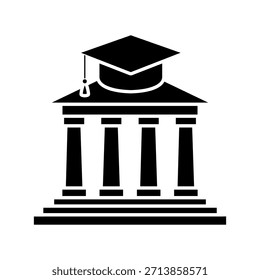 Icono de estudio Vector. Cartel de ilustración de la universidad. Símbolo de la escuela. Logotipo de la Educación.