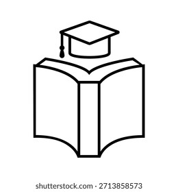 Vetor de ícone de estudo. Sinal de Ilustração de Universidade. Símbolo da escola. Logotipo educacional.