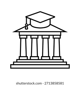 Icono de estudio Vector. Cartel de ilustración de la universidad. Símbolo de la escuela. Logotipo de la Educación.