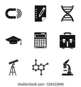 Study icons set. Simple illustration of 9 study vector icons for web