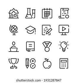 Study icons. Vector line icons. Simple outline symbols set