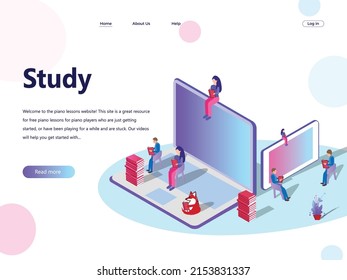 Study illustration web page flat vector concept