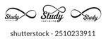 study Infinity logo design, wordmark study with Infinity icon combination, vector illustration