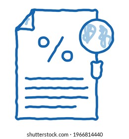 Study of Interest Related Documentation Sketch Symbol Vektorgrafik. Handgezeichnete blaue doodle Linie Art Study of Interest verwandte Dokumentationszeichen. einzelne Symbolillustration