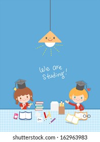 Ilustración de los niños de estudio