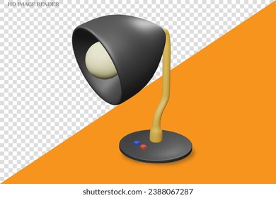 ilustración 3d de la lámpara de estudio para icono de educación y escuela