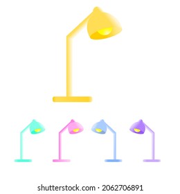 Study lamp with a choice of pastel colors. 3d vector illustration.