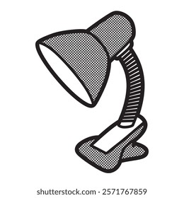 study lamp clamp model, black and white vector