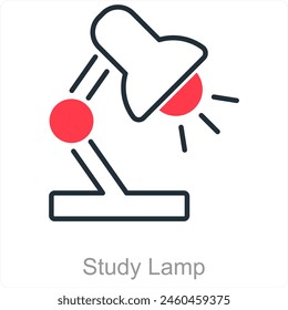 Study Lamp and desk icon concept