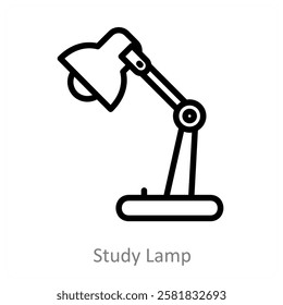 Study Lamp and education icon concept