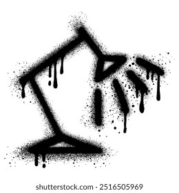 studieren Lampe Graffiti mit schwarzer Sprayfarbe.