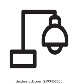 Study lamp icon with a simple and functional design. Ideal for education, workspace, reading, and productivity themes.