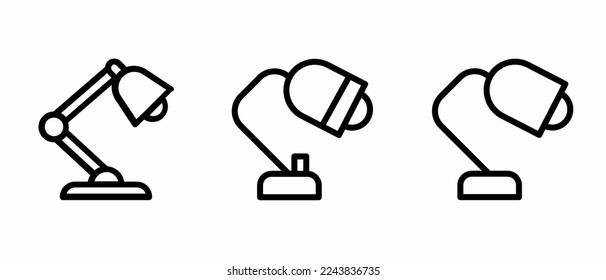Plantilla de icono de la lámpara de estudio. Ilustración vectorial de material.