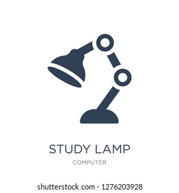 study lamp icon vector on white background, study lamp trendy filled icons from Computer collection, study lamp vector illustration