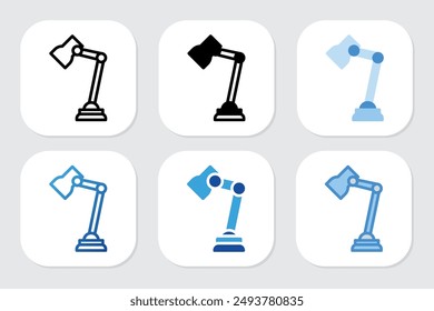 study lamp icons with various design styles